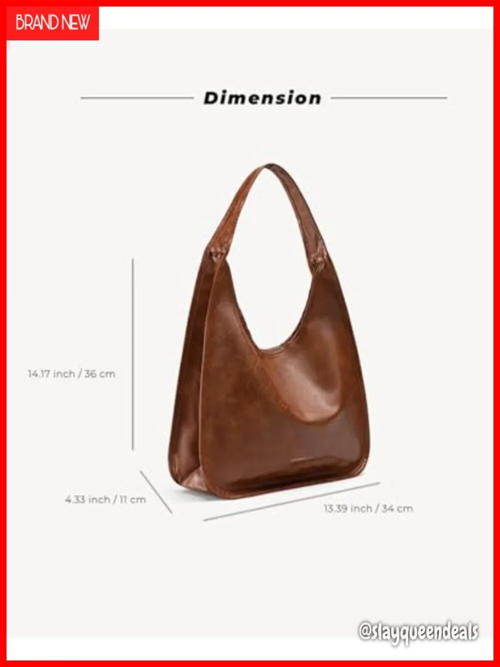Hobo Purse PU Leather Shoulder Bag Tote Work Travel